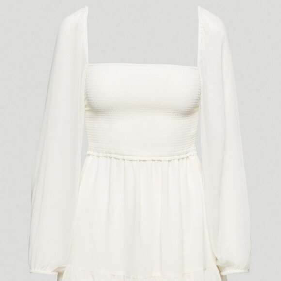 BNWOT Aritzia Wilfred Tempest chiffon dress | light birch, size S - Picture 1 of 10
